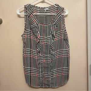 Elle Black and Red Geometric Blouse